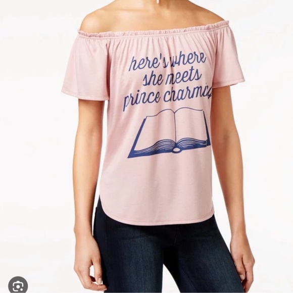 🛍️3/$25 SALE🛍️ Disney Pink Off-Shoulder Beauty & the Beast - Picture 12 of 12